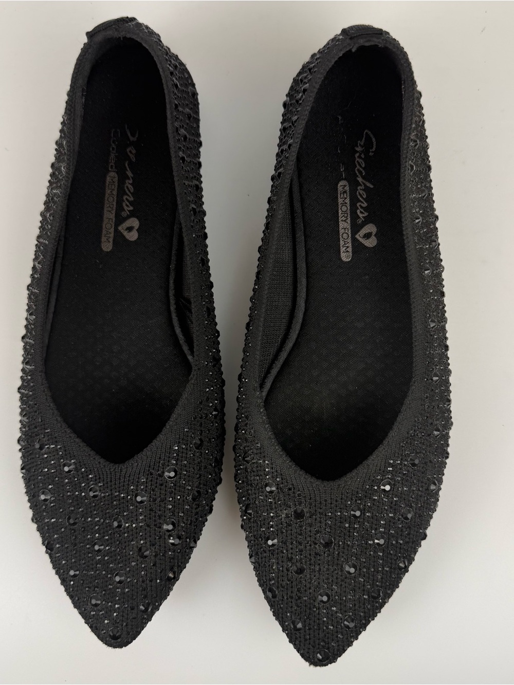 Skechers Gleam ‘N Glow Cleo 2.0 Womens Stretch Ballerina Slip On Shoes  Size 7 - Picture 6 of 10
